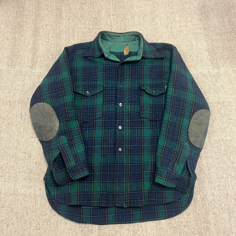 Vintage Pendleton Wool Flannel Shirt Mens XL Green 1960s